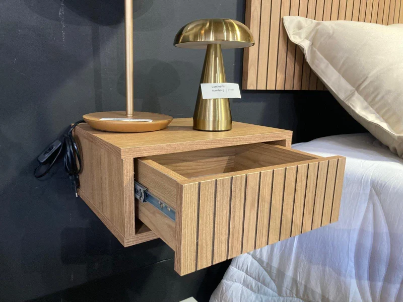 Mesa de Luz Aerea Capri - Olmo en Madera natural - Mesas de luz, Uruguay | Berna Home, vista 11