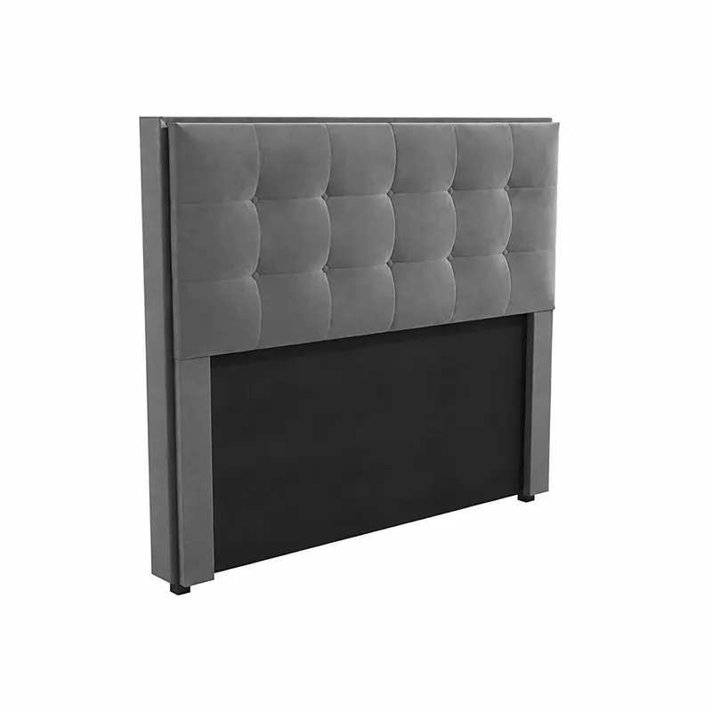 Respaldo de Cama Mela Terciopelo Gris - Tapizado en Gris - Respaldos de cama, Uruguay | Balton