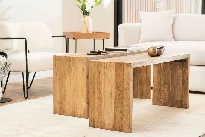 PIE DE CAMA / MESA ANGOSTA / BANCO OLMO NATURAL - 1.10 X 0.35 MTS en Madera natural - Butacas, banquetas y puffs, Uruguay | La Iberica, vista 2