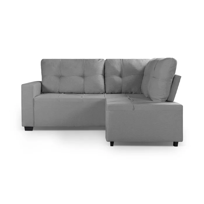Sillon Sofa Esquinero Living 5 Cuerpos Tapizado Tela en Gris - Sillones y sofás, Uruguay | Soy Hogar, vista 4
