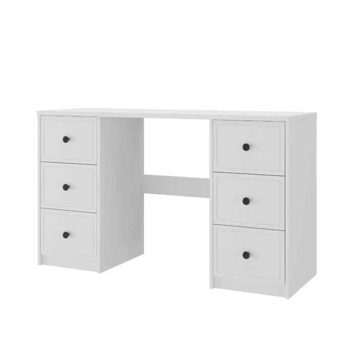 Escritorio Mdf Blanco Americana 6 Cajones en Blanco - Escritorios y sillas de escritorio, Uruguay | Divino, vista 2