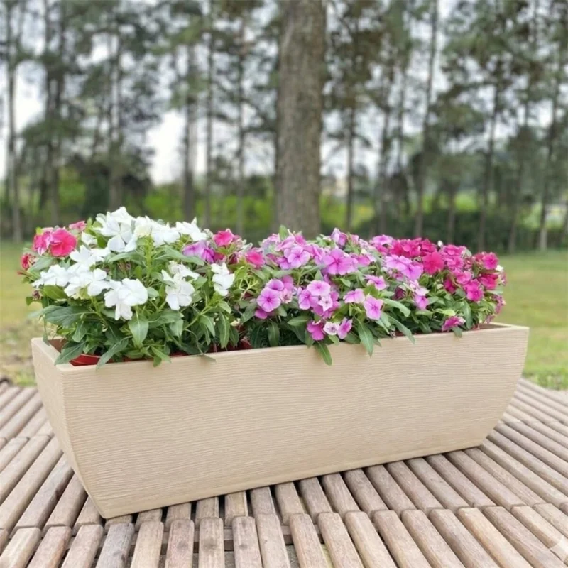 MACETA 48X16CM AMSTERDA GRAPHITO EFECTO PIEDRA BEIGE en Beige - Macetas, Uruguay | Decohogar, vista 3
