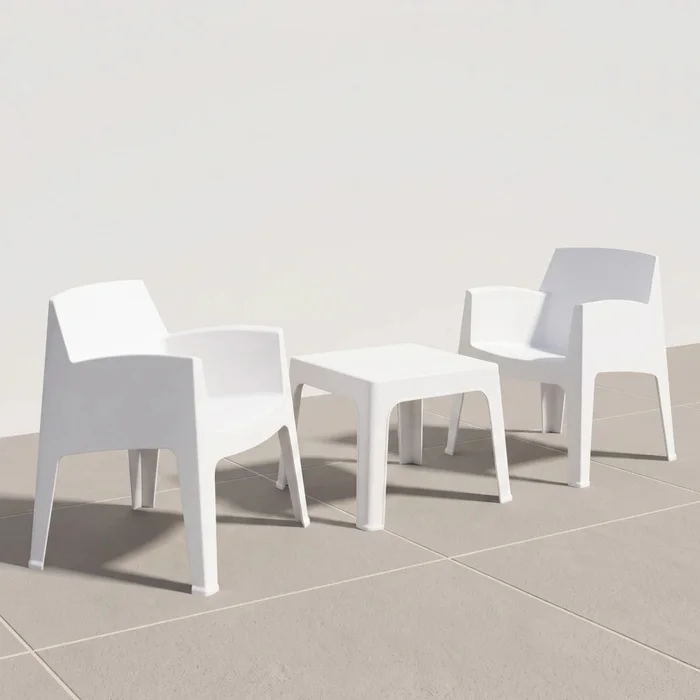 Set de Jardín Mesa + 2 sillas - Magna - Blanco en Blanco - Muebles para el exterior, Uruguay | Ecowood, vista 3