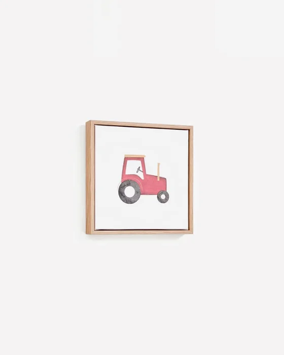 Cuadro Pecky de tractor rojo 20 x 20 cm en Multicolor - Decoración de pared, Uruguay | Kavehome