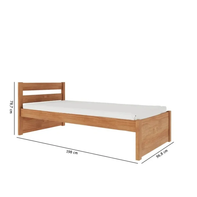Cama 1 plaza - Nois - Madera Maciza - Marrón en Marrón - Dormitorio, Uruguay | Ecowood, vista 3