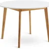 Mesa de comedor JEGIND Ø105 blanco/natural en Blanco/natural - Mesas de comedor, Uruguay | JYSK, vista 1 de 5