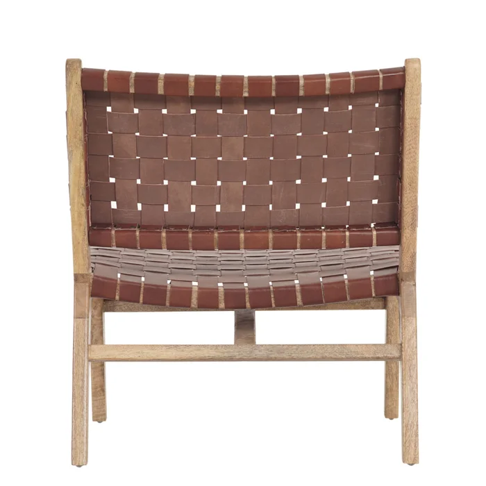 Butaca Cuero-y-madera Marron Kaia en Marrón - Sillones y sofás, Uruguay | Divino, vista 6