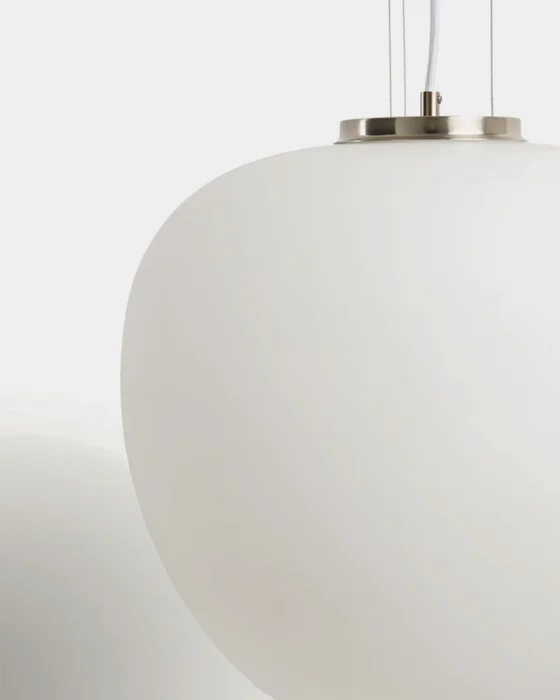 Lámpara de techo Ardali de cristal ahumado y acero con acabado cepillado - Ø25 cm en Blanco - Lámparas colgantes, Uruguay | Kavehome, vista 4