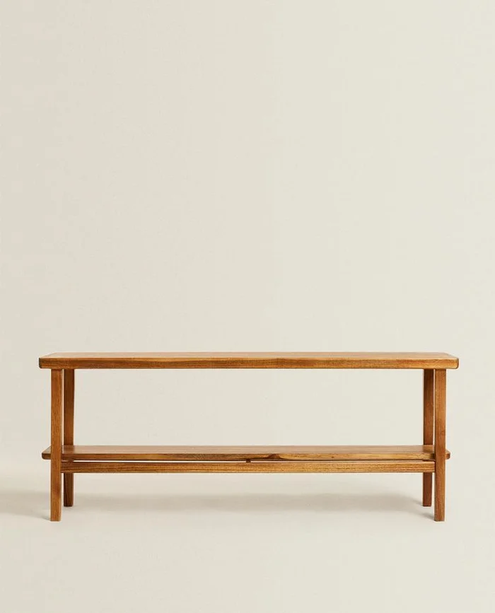 BANCO DOBLE DE ACACIA en Madera natural - Butacas, banquetas y puffs, Uruguay | Zara Home, vista 2