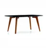 MESA DE COMEDOR MADERA CLARA C/VIDRIO 4MM en Negro - Mesas de comedor, Uruguay | Champagne Home, vista 2 de 2