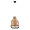 Colgante rattan color natural y reja negra 40cm en Multicolor - Lámparas colgantes, Uruguay | Iluminica, vista 3 de 6