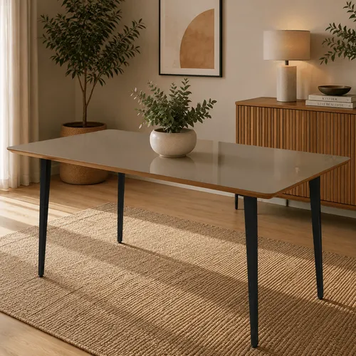 Mesa de Comedor 6 lugares con Vidrio LIQUIDACIÓN en Gris - Mesas de comedor, Uruguay | Balton