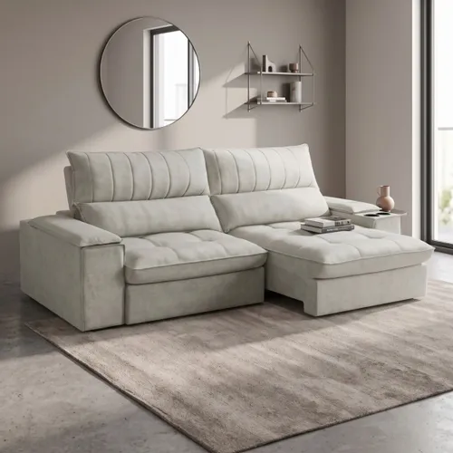 Sillón 3 cuerpos Retráctil Reclinable - Bariloche - Beige en Beige - Sillones y sofás, Uruguay | Rústico Hogar