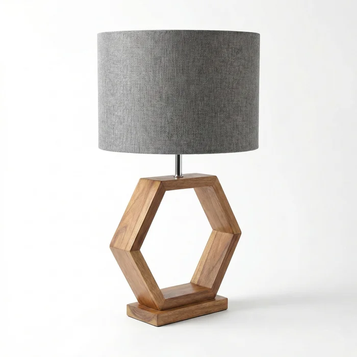 Lámpara de Mesa Hexa Wood en Multicolor - Lámparas de mesa, Uruguay | La Perla