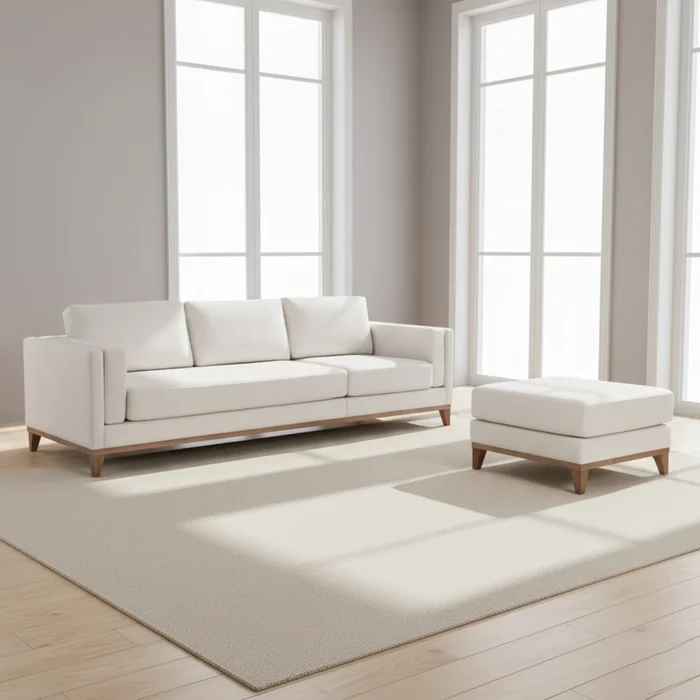Sillón Con Chaise 3 Cuerpos Tela-premium Blanco Easy Clean Luxor Premium Hueso en Beige - Sillones y sofás, Uruguay | Divino