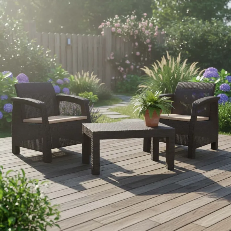 Set Living Exterior Polipropileno Marron Turim en Marrón - Muebles para el exterior, Uruguay | Divino