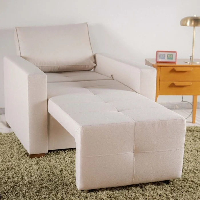 Sofá Cama Torres 1 Cuerpo - Beige en Beige - Sillones y sofás, Uruguay | Fábrica Italiana, vista 2