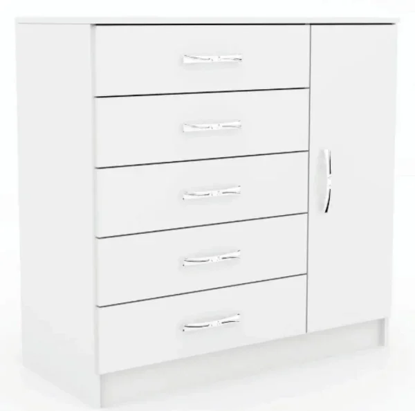 Cómoda Cajonera 5 cajones / 1 puerta en Blanco - Cómodas, Uruguay | Palermo Casa Deco, vista 2