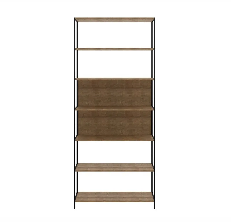 Biblioteca alta Steel Quadra (90cm) 27809 en Madera natural - Bibliotecas, Uruguay | World Vigo
