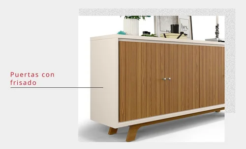 Aparador Mueble Buffet Bargueño 4 Puertas Brise en Blanco - Aparadores y recibidores, Uruguay | Soy Hogar, vista 5