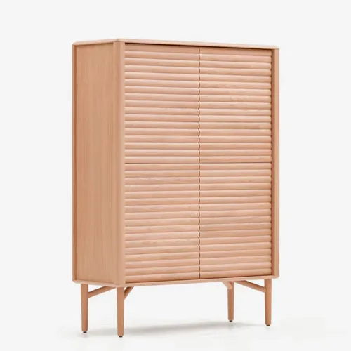 Aparador Lenon - 4 puertas madera maciza y chapa de roble 104,5 x 144 cm FSC MIX Credit en Madera natural - Aparadores y recibidores, Uruguay | Kavehome