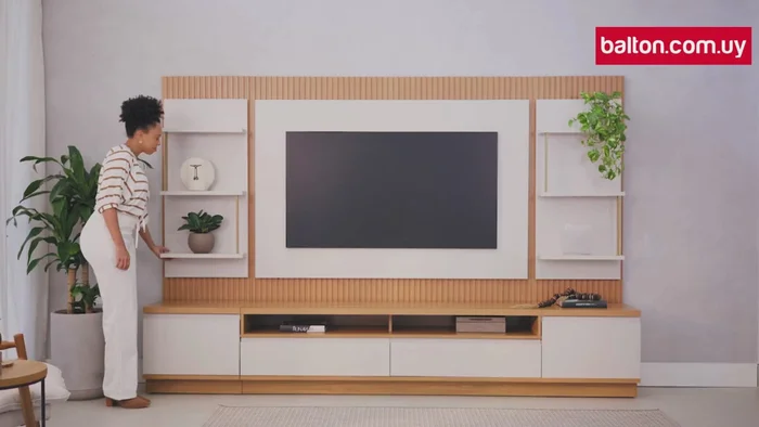 Rack con Panel Modular Sao Paulo Completo con Led MDF/MDP en Tauari - Muebles para TV, Uruguay | Balton, vista 8