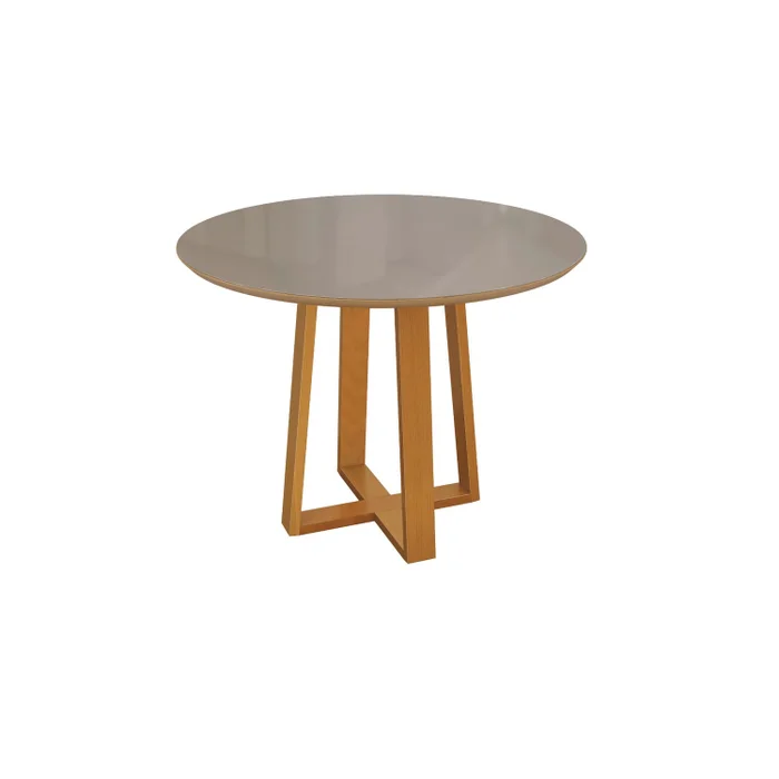Mesa Elma Redonda 120cm - Madera Maciza y Vidrio Sobrepuesto en Blanco - Mesas de comedor, Uruguay | Balton, vista 8
