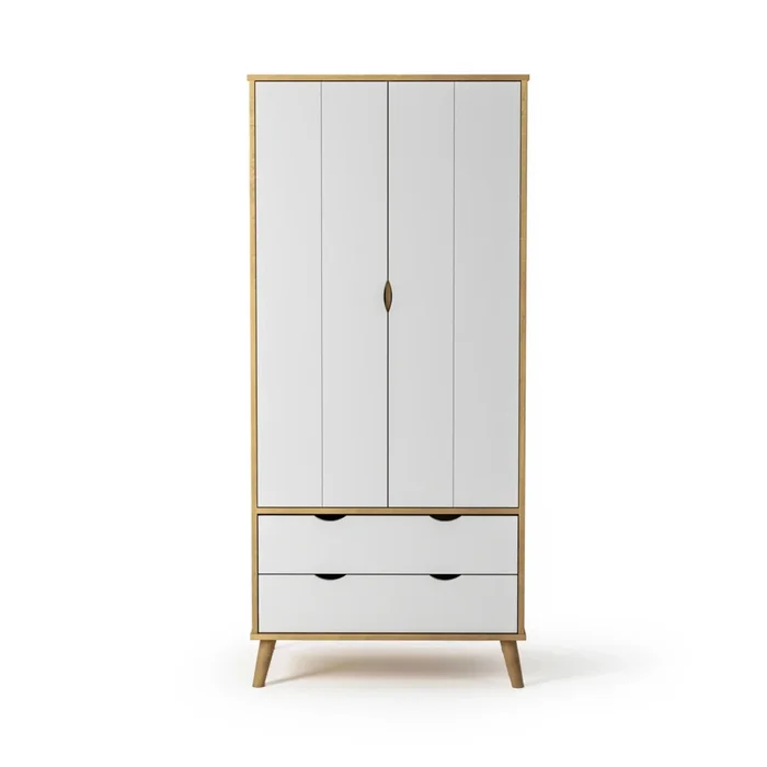 Ropero 2 Puertas 2 Cajones - Línea Berlin - Blanco en Blanco - Roperos y placares, Uruguay | Ecowood, vista 3