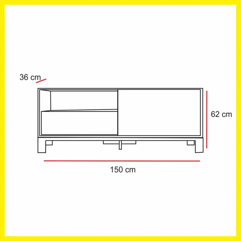 Producto: Rack pata tv 108 de AMARELO - Muebles para TV, Uruguay | Amarelo, vista 3