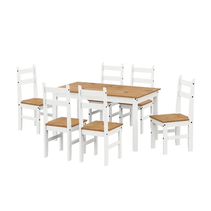 Juego De Comedor 6 Sillas - Madera - Blanco Línea Monterrey en Multicolor - Sillas, Uruguay | Ecowood, vista 2