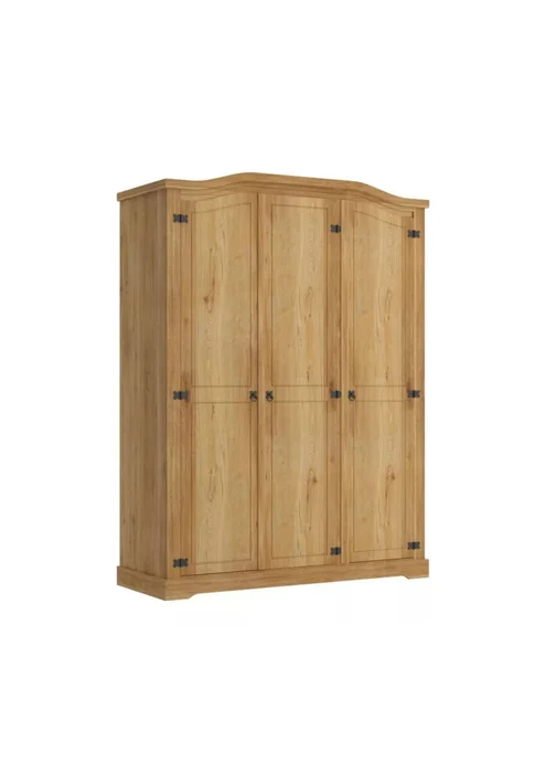 Ropero Curvo 3 Puertas - Linea Mexicana - Natural en Madera natural - Roperos y placares, Uruguay | Rústico Hogar