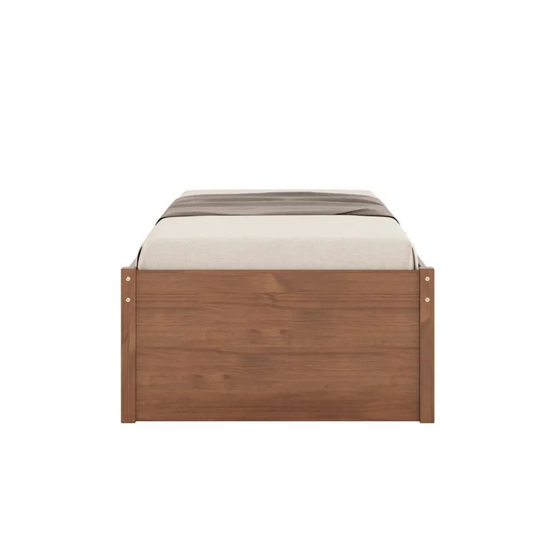 Cama Madera Maciza Con Cajones - 1 plaza - Linea beauty - Marrón en Madera natural - Dormitorio, Uruguay | Ecowood, vista 4