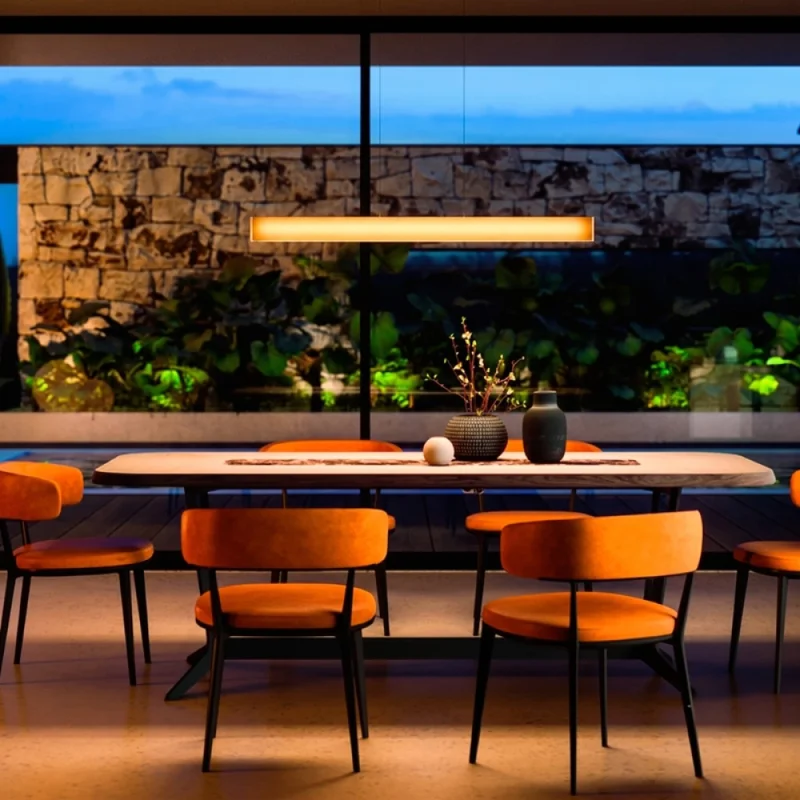 Luminaria Lineal LED 36W Blanco Luz Cálida 120cm en Blanco - Lámparas colgantes, Uruguay | Serlux, vista 5