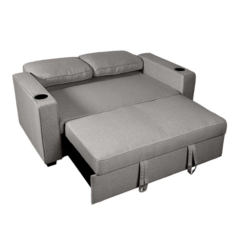 Sofá Cama 2 Cuerpos Tela Gris Miley Gris Osc en Gris - Sillones y sofás, Uruguay | Divino, vista 6