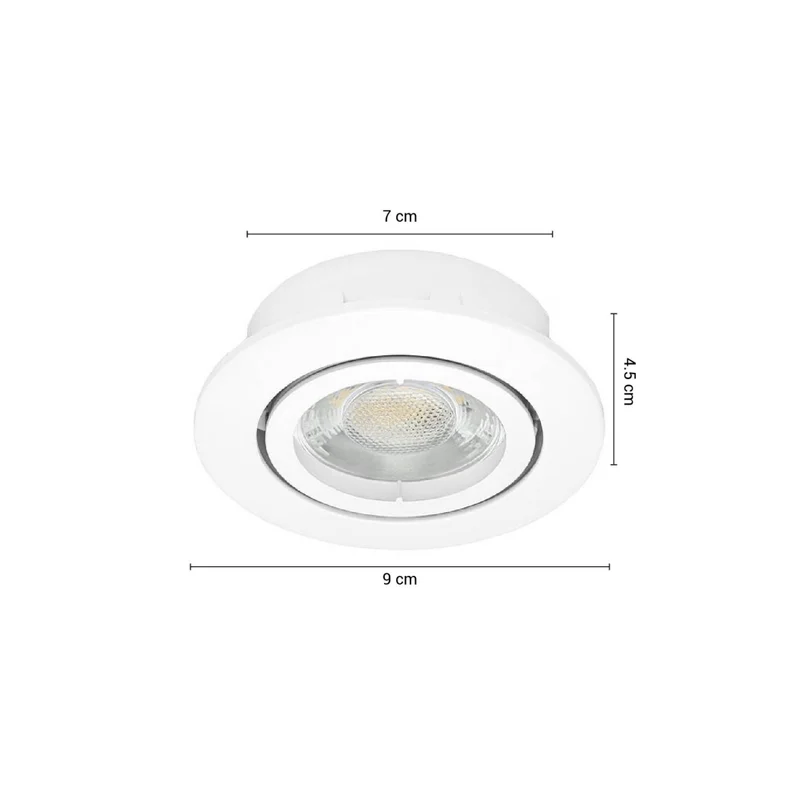 Downlight LED Neptuno 5W Luz Cálida en Blanco - Lámparas colgantes, Uruguay | Serlux, vista 5