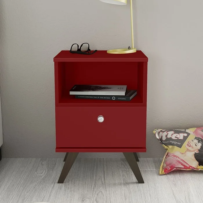 Mesa De Luz Linea Retro Living Dormitorio 1 Cajon Ng Rt3019 en Marrón - Dormitorio, Uruguay | Soy Hogar, vista 5