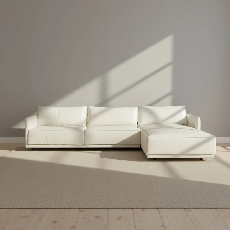 Sillón C/chaise Cuero-100-natural Blanco Romeo Tp2 Grano en Blanco - Sillones y sofás, Uruguay | Divino