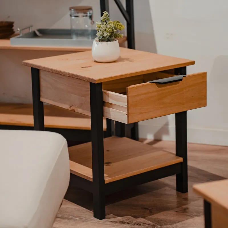Mesa De Luz Madera 1 Cajón Línea Denver - Mesas de luz, Uruguay | Ecowood