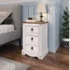 Mesa de Luz 3 cajones Cera/Blanca LINEA CORONA MADERA - Mesas de luz, Uruguay | Que Sal Muebleria, vista 6 de 7