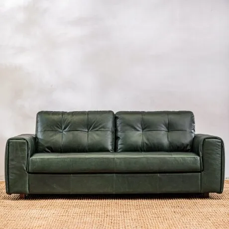 Sillón Cuero Raffaello 3 Cuerpos Verde - Sillones y sofás, Uruguay | Aihaus