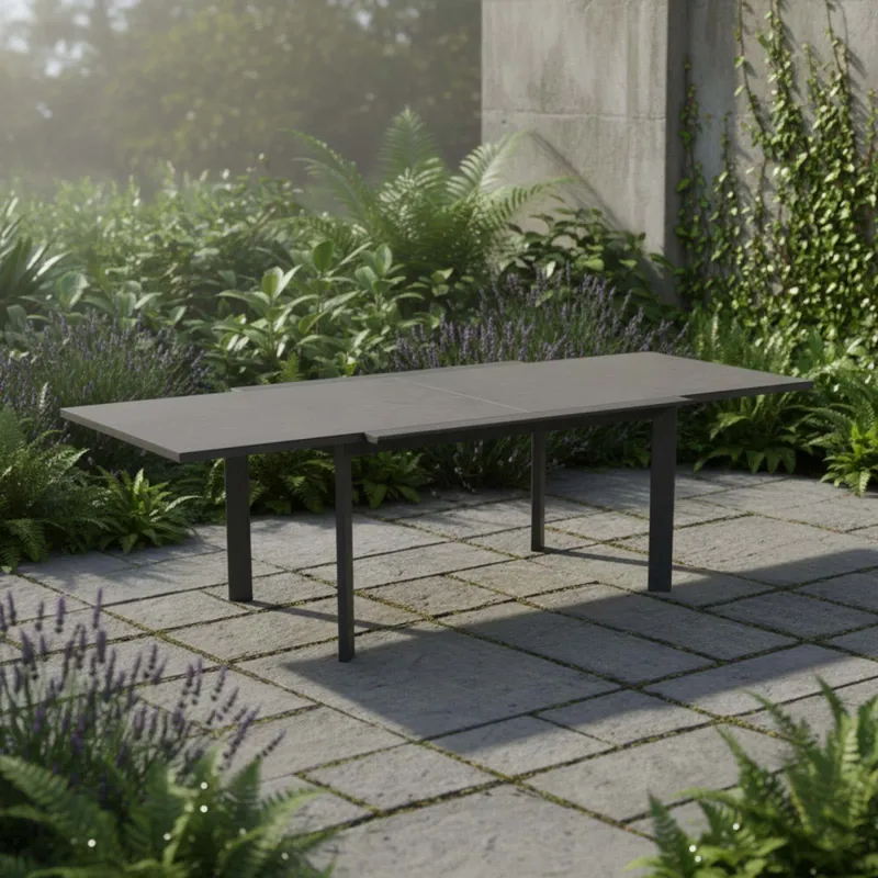 Mesa Exten. 135/270 Aluminio Gris Menorca en Gris - Muebles para el exterior, Uruguay | Divino