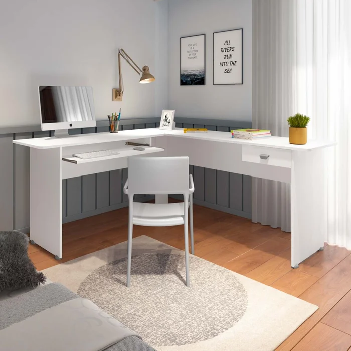 Escritorio Mdf Blanco Cannes en Blanco - Escritorios, Uruguay | Divino
