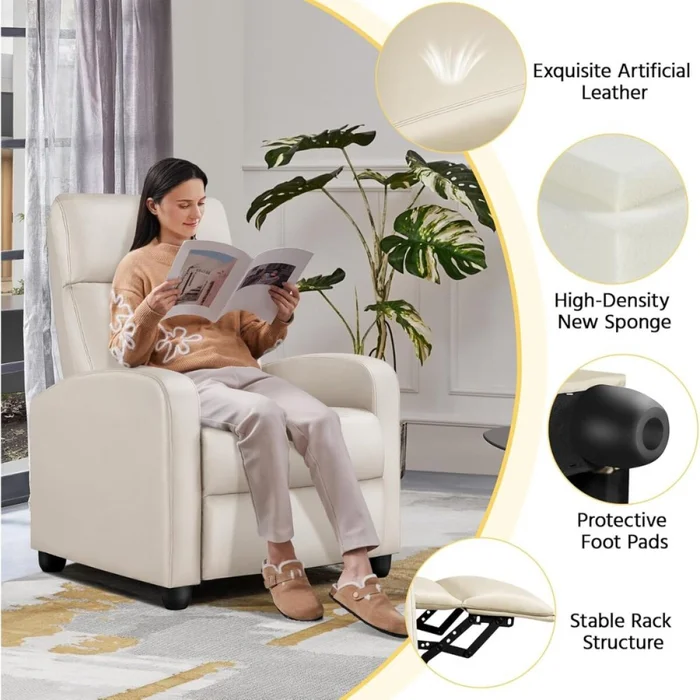 Sillon reclinable 1 cuerpo - Beige en Beige - Sillones y sofás, Uruguay | La Cueva Muebles, vista 7