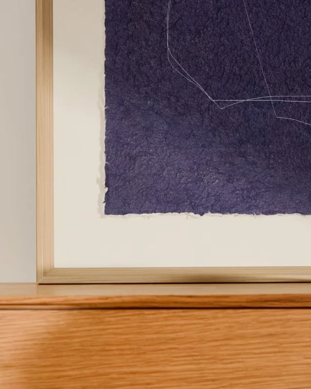 Cuadro Durkan de papel reciclado - azul 50 x 70 cm en Azul - Decoración de pared, Uruguay | Kavehome, vista 3