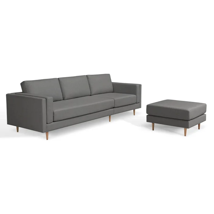 Sillón Con Chaise 3 Cuerpos Tela-premium Gris Easy Clean Luxor Gris Osc en Gris - Sillones y sofás, Uruguay | Divino, vista 3