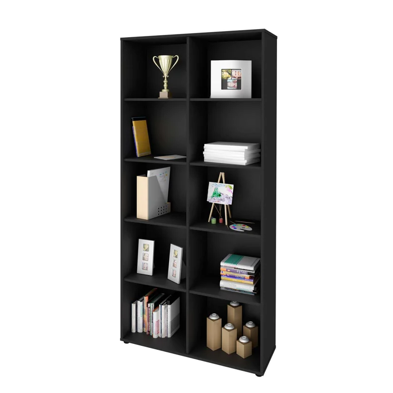 Biblioteca Mdf Negro Clean en Negro - Bibliotecas, Uruguay | Divino, vista 3