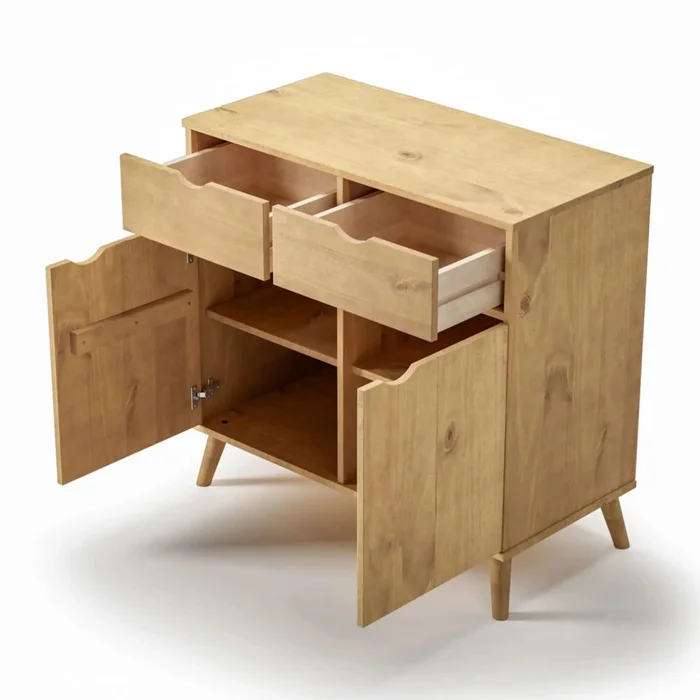 Cómoda 2 puertas 2 cajones - Línea Berlin - Marrón en Marrón - Cómodas, Uruguay | Ecowood, vista 3