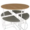 Mesa redonda 90 diámetro con 4 bancos canela y Blanco en Multicolor - Mesas de comedor, Uruguay | Champagne Home, vista 4 de 4