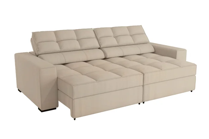 SOFA DELUXE 2.70CM RETRACTIL RECLINABLE 6 POSICIONES en BOUCLE GRIS A056 - Sillones y sofás, Uruguay | Balton, vista 8