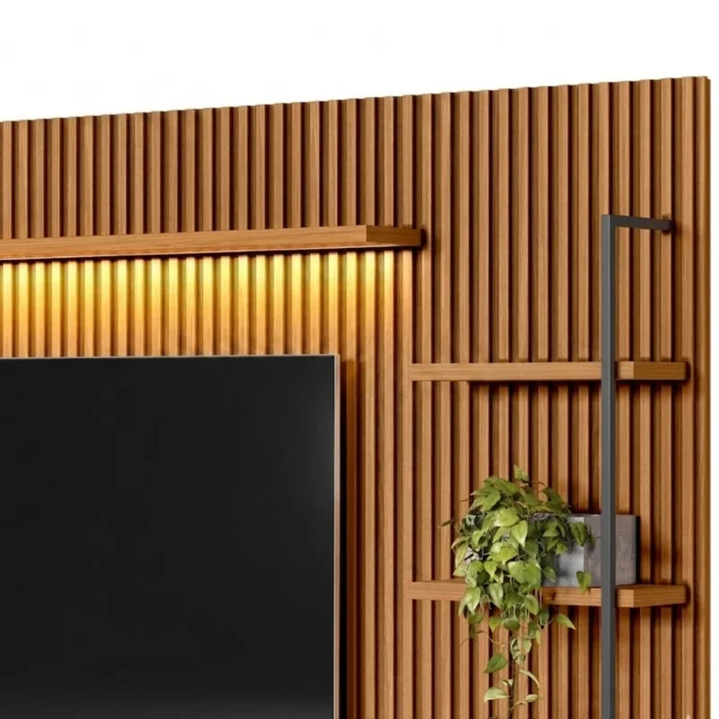 Modular para Tv Ouro Rack + Panel 2 Laterales - Línea Haus en Madera natural - Muebles para TV, Uruguay | Ecowood, vista 4